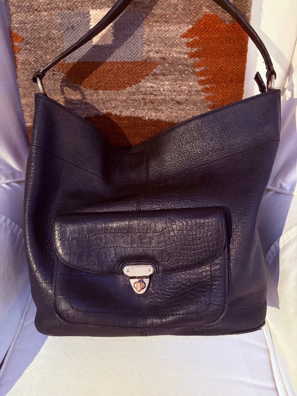 Banana republic black leather handbag